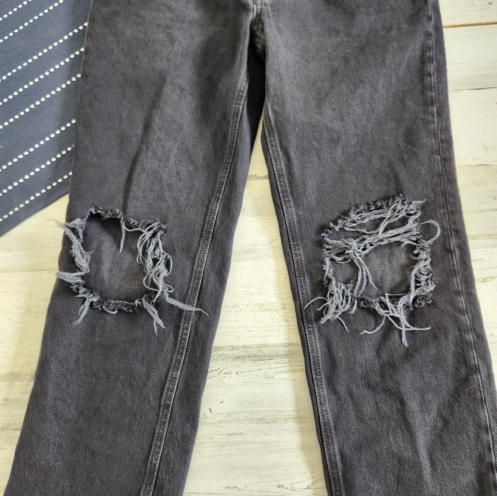 Free People We The Free Maggie Mid Rise Straight Leg Jeans Black Size 27